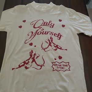 Only Yourself Cream Valentines Graphic Tee